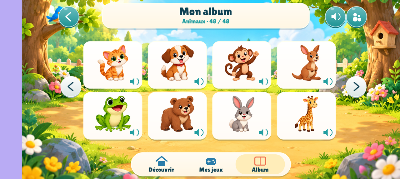 L’Album de Kids Puzzle avec les collections d’images du jeu.
